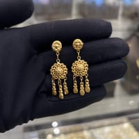 حلق ذهب كرسي جابر عيار 21 وزن 3.3 جرام