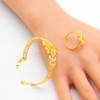 سوارة ذهب مع الخاتم عيار 21 وزن 8.98 جرام