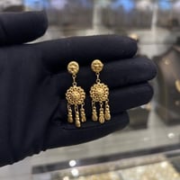 حلق ذهب كرسي جابر عيار 21 وزن 3.3 جرام