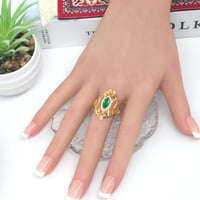 خاتم ذهب فخم عيار 21 بتصميم شرقي الماسي وزن 3.3 جر...