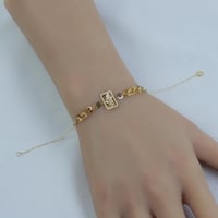 اسوارة ذهب بتفصيل مستطيل ناعم عيار 18 وزن 0.7 جرام