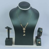 طقم ذهب عيار 18 بتصميم الماسى عصري وزن 3.08 جرام