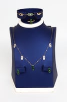 طقم ميسيكا ذهب تصميم الماسي بالوان مختلفه عيار 18