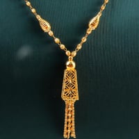 طقم ذهب بتصميم السبحة عيار 21 وزن 12.45 جرام بتعلي...