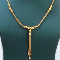 سلسال ذهب عيار 21 بتصميم ببلز انيق وزن 9.91 جرام