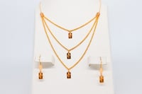 طقم ذهب سبيكة مربع ثلاثة دور عيار 21