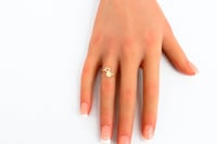 خاتم ذهب انيق تصميم الماسي عيار 18 وزن 0.7 جم