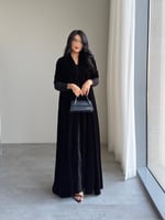 مخمل اسود دبل كلوش أكمام استرتش