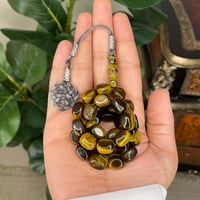 سبحة من حجر عين النمر الطبيعي قصة صندوقية (طرابزون...