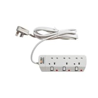 مشترك كهرباء كولن 3 مخارج 3 متر - أبيض 301100001