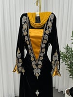 جلابية العيد تطريز كمبيوتر شال شيفون جورجيت ناعم