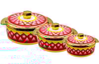 طقم حافظات طعام مقاس وسط نقشة غضار