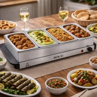 سخان طعام بوفيه كهربائي ريبون 4 أقسام 300 واط