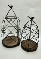 Black round 2-piece iron cage