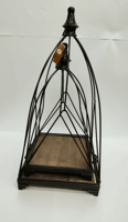 Iron cage 2 pieces black square wooden base