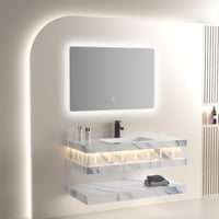 مغسلة حمام أنيقة مصنوعة من رخام صناعي (فيتا) مع مر...