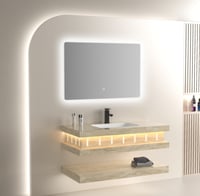 مغسلة حمام أنيقة مصنوعة من رخام صناعي (فيتا) مع مر...