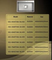 حوض مطبخ ستانلس ستيل الون Silver (ظاهر فوق الرخام)