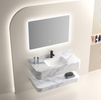 مغسلة حمام أنيقة مصنوعة من رخام صناعي (فيتا) مع مر...