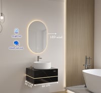 مغسلة رخام صناعي أسود – تصميم فاخر | أدوات صحيه