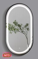 مرايا ليد مودرن 2 لون اطار أسود مقاس (120*60)