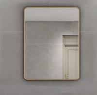 مرايا إطار المنيوم ذهبي مطفي مقاس (60*80)