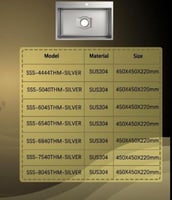 حوض مطبخ ستانلس ستيل الون Silver (ظاهر فوق الرخام)