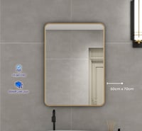 مرايا إطار المنيوم ذهبي مطفي مقاس (60*80)