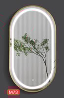 مرايا ليد مودرن 2 لون اطار أسود مقاس (120*60)