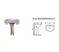 مغسلة مع عمود