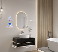 مغسلة رخام صناعي أسود – تصميم فاخر | أدوات صحيه