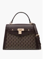 شنطة لون بني بقفل ذهبي الححم وسط