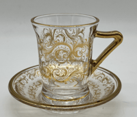 كاس شاي بصحن الشيوخ 6+6 ذهبي