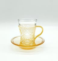 بيالة شاي مارية امبر شفاف 6+6 بيالة وصحن