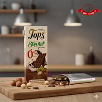 شوكولاتة توبس ستيفيا حليب بالبندق بدون سكر - 60 جم