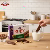 ويفر البندق المغطس بالشوكولا (روبي) – 24 قطعة