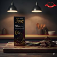 شوكولاتة توبس داكنة 95 كاكاو خالية من السكر - 60 ج...