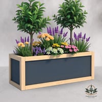 حوض الفخامة للزراعة 2م فيبر مع اطار خشب سويدي