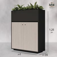 دولاب للمكاتب مع حوض زرع فايبر