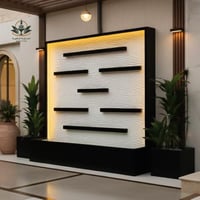 شلال جاهز للحدائق المنزلية مع مركنين