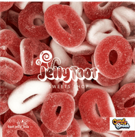 جيلي فراولة حلقات سكر حامض