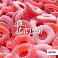 جيلي حلقات الفراولة الحامضة سكر