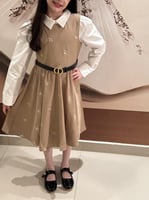 فستان ديور انيق مزين بفراشات ذهبي مقصب وحزام بعلام...