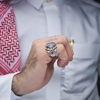 خاتم فضة عقيق يماني مسماري