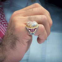 خاتم فضة عقيق يماني طحلبي