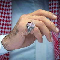 خاتم اسلامي عقيق يماني مزهر