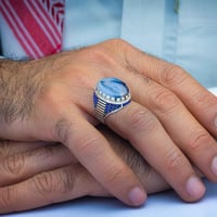 خاتم شبابي عقيق يماني مزهر