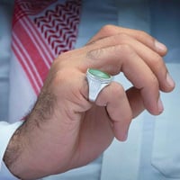 خاتم فضة حجر يماني يشم