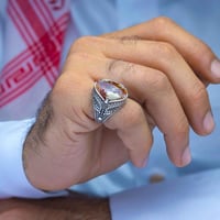 خاتم فضة عقيق يماني خرايطي