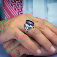 خاتم شبابي عقيق يماني اسود